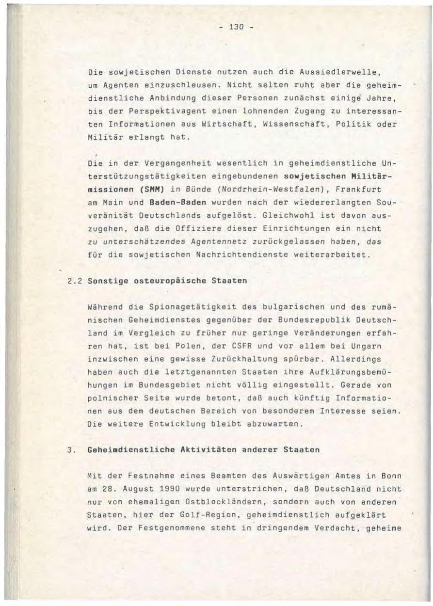 Seite 130 des Verfassungsschutzbericht 1990 Baden-Württemberg