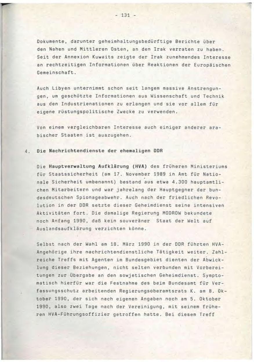 Seite 131 des Verfassungsschutzbericht 1990 Baden-Württemberg