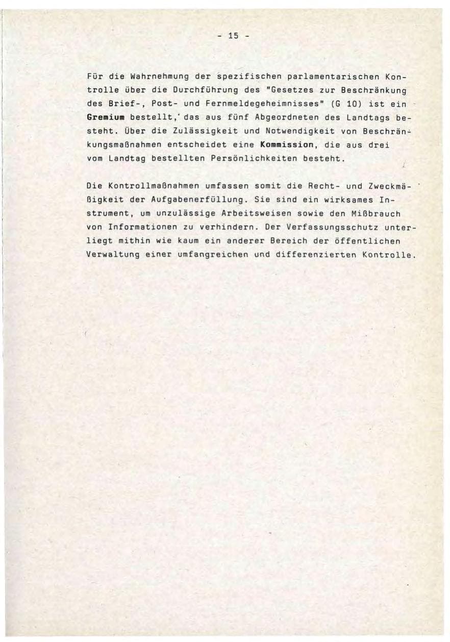 Seite 15 des Verfassungsschutzbericht 1990 Baden-Württemberg
