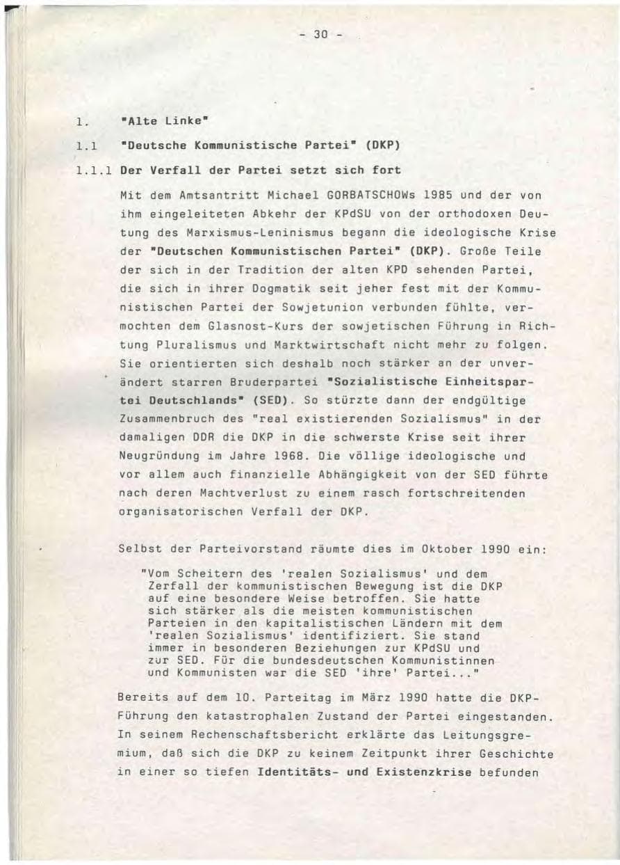 Seite 30 des Verfassungsschutzbericht 1990 Baden-Württemberg