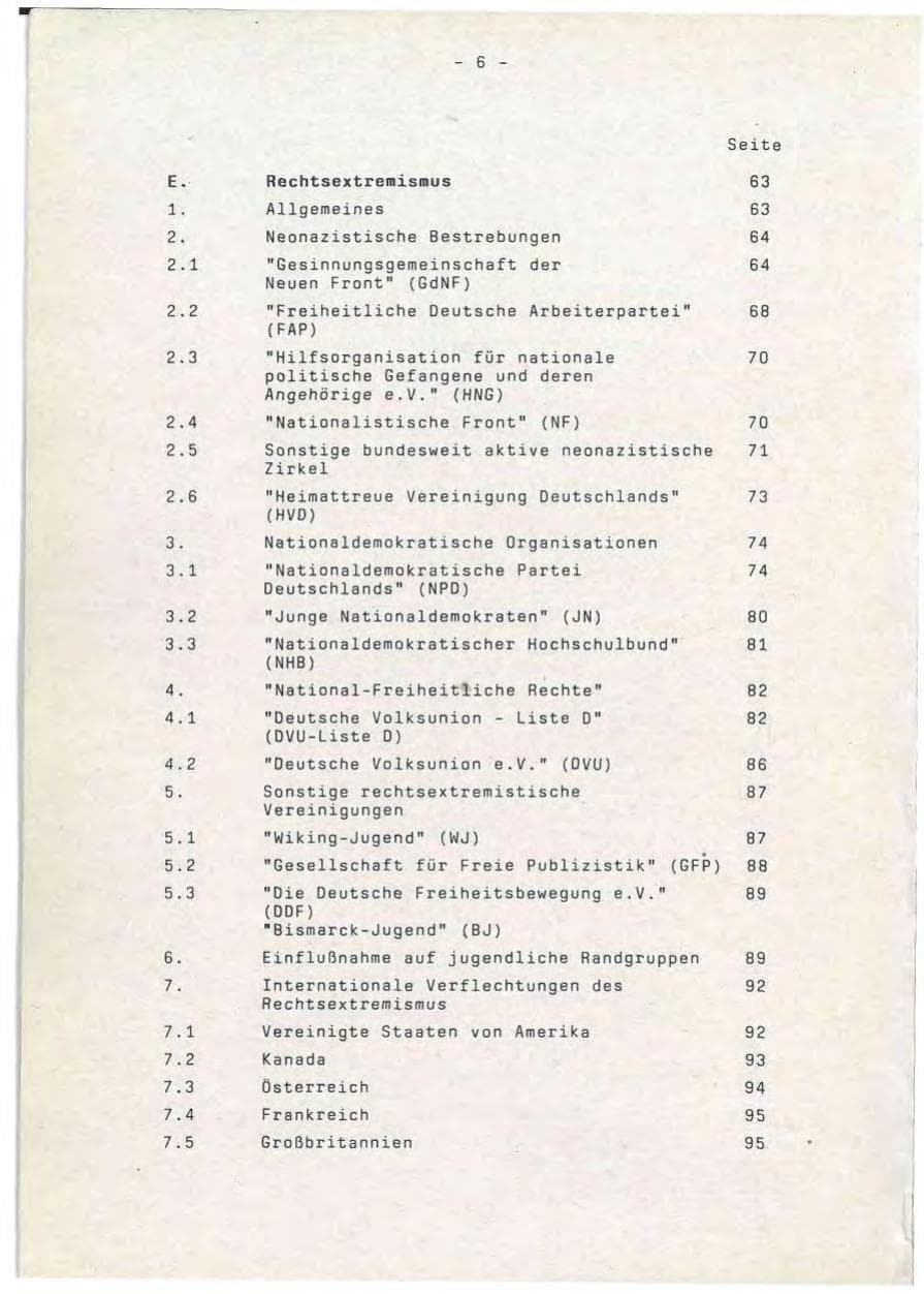 Seite 6 des Verfassungsschutzbericht 1990 Baden-Württemberg