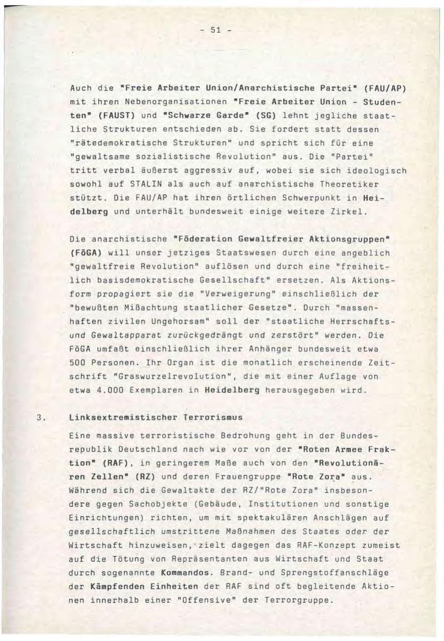 Seite 51 des Verfassungsschutzbericht 1990 Baden-Württemberg