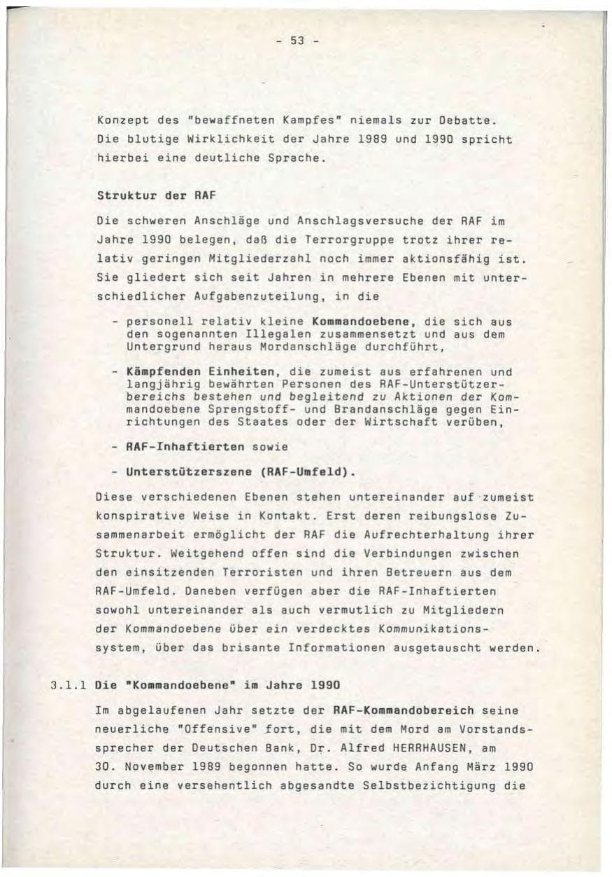 Seite 53 des Verfassungsschutzbericht 1990 Baden-Württemberg
