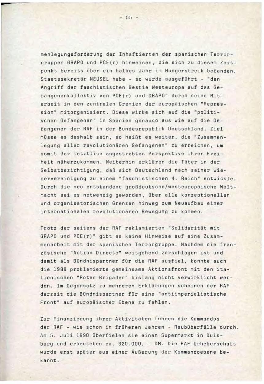 Seite 55 des Verfassungsschutzbericht 1990 Baden-Württemberg