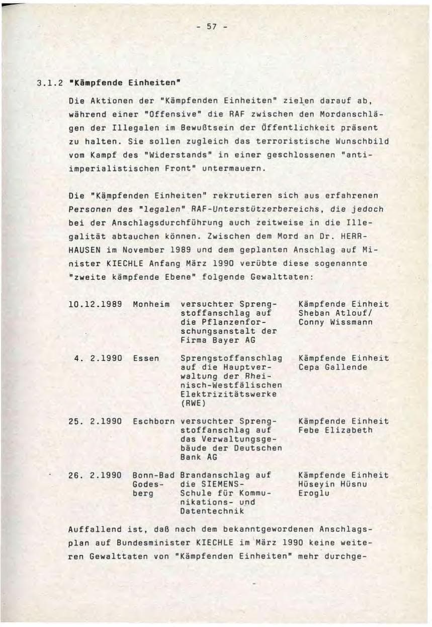 Seite 57 des Verfassungsschutzbericht 1990 Baden-Württemberg