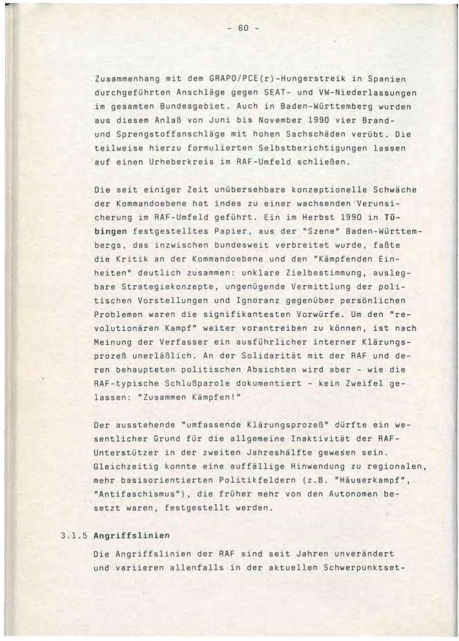 Seite 60 des Verfassungsschutzbericht 1990 Baden-Württemberg