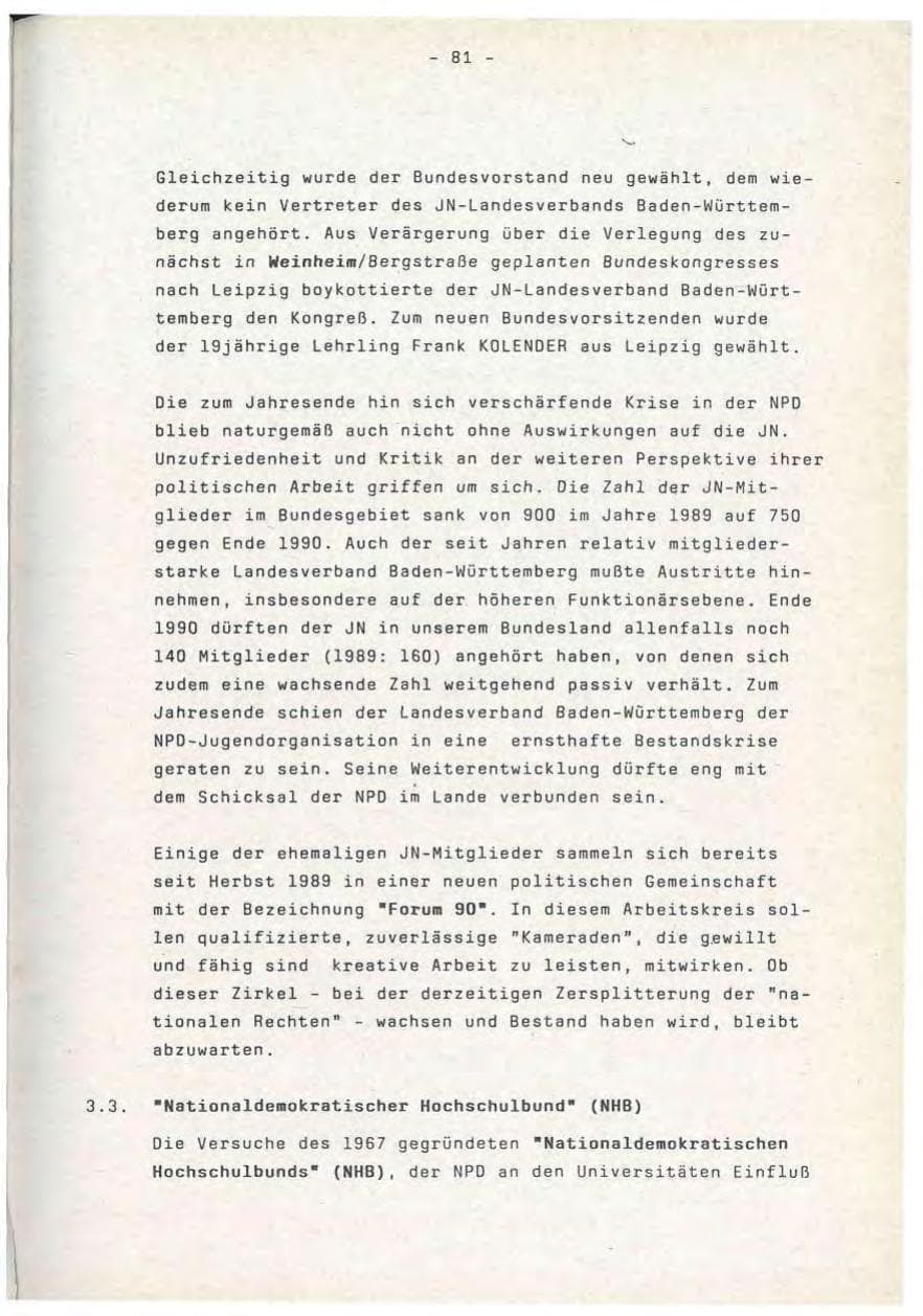 Seite 81 des Verfassungsschutzbericht 1990 Baden-Württemberg