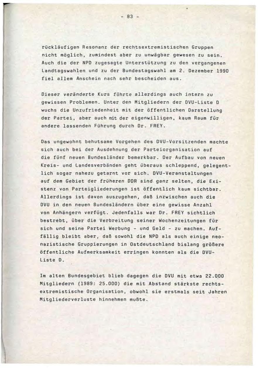 Seite 83 des Verfassungsschutzbericht 1990 Baden-Württemberg