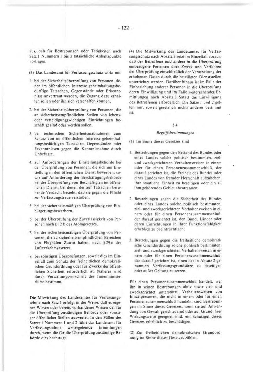 Seite 122 des Verfassungsschutzbericht 1991 Baden-Württemberg
