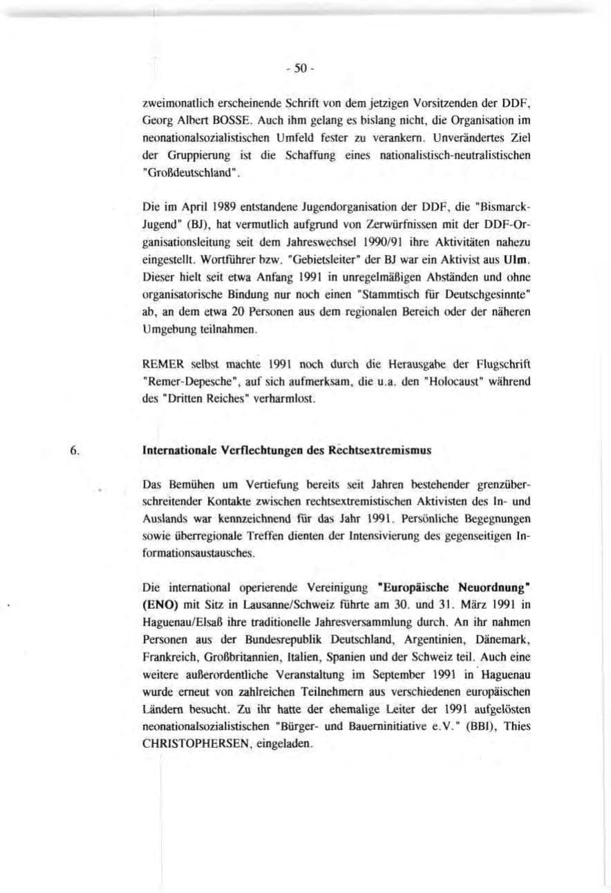Seite 50 des Verfassungsschutzbericht 1991 Baden-Württemberg