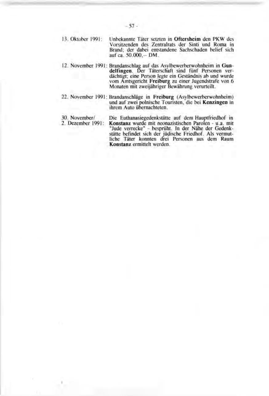 Seite 57 des Verfassungsschutzbericht 1991 Baden-Württemberg