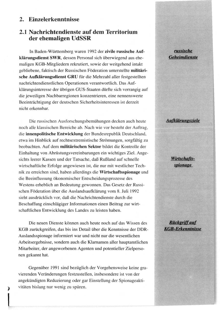 Seite 101 des Verfassungsschutzbericht 1992 Baden-Württemberg
