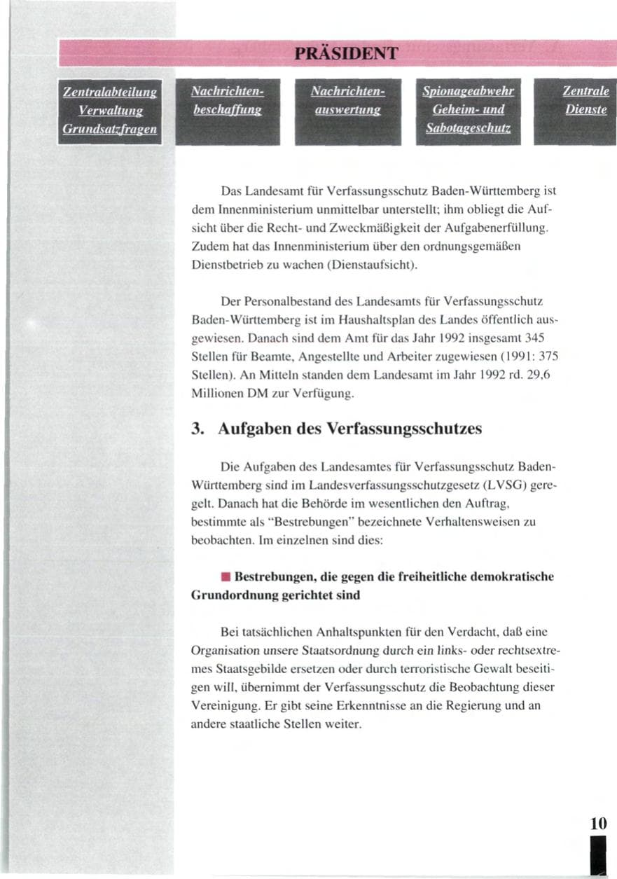 Seite 12 des Verfassungsschutzbericht 1992 Baden-Württemberg