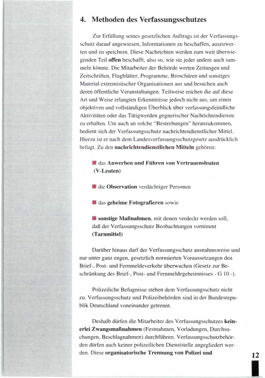 Seite 14 des Verfassungsschutzbericht 1992 Baden-Württemberg