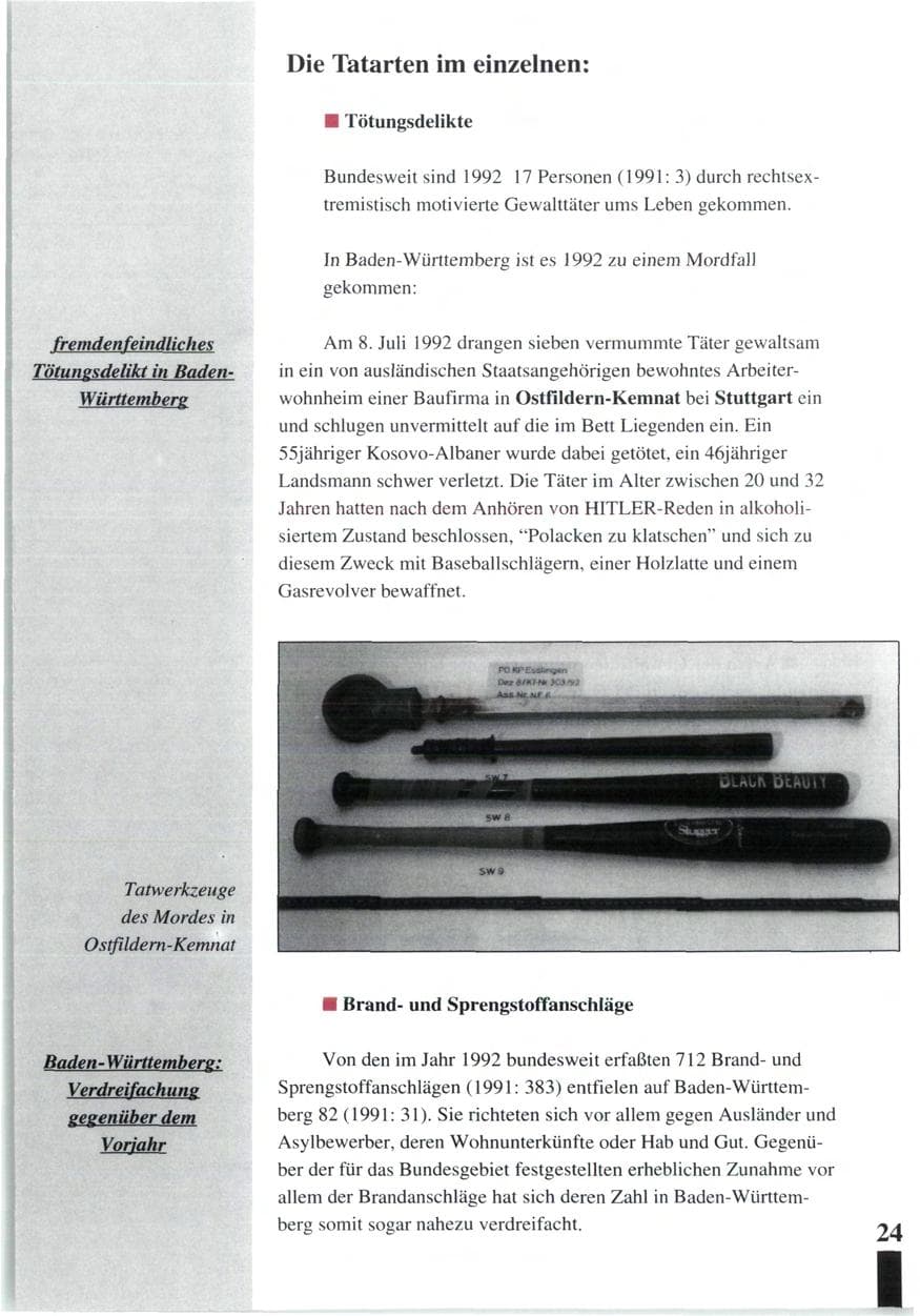 Seite 26 des Verfassungsschutzbericht 1992 Baden-Württemberg