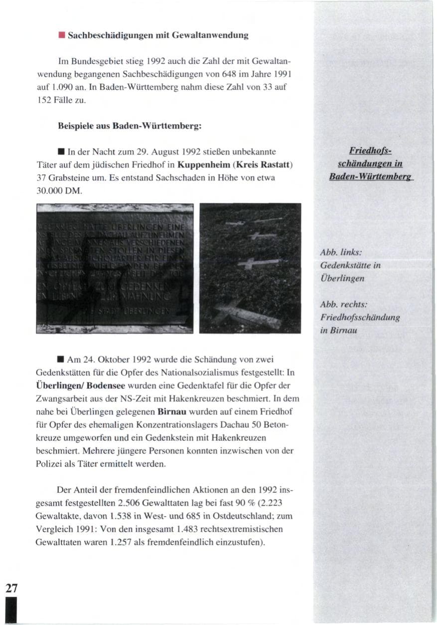 Seite 29 des Verfassungsschutzbericht 1992 Baden-Württemberg