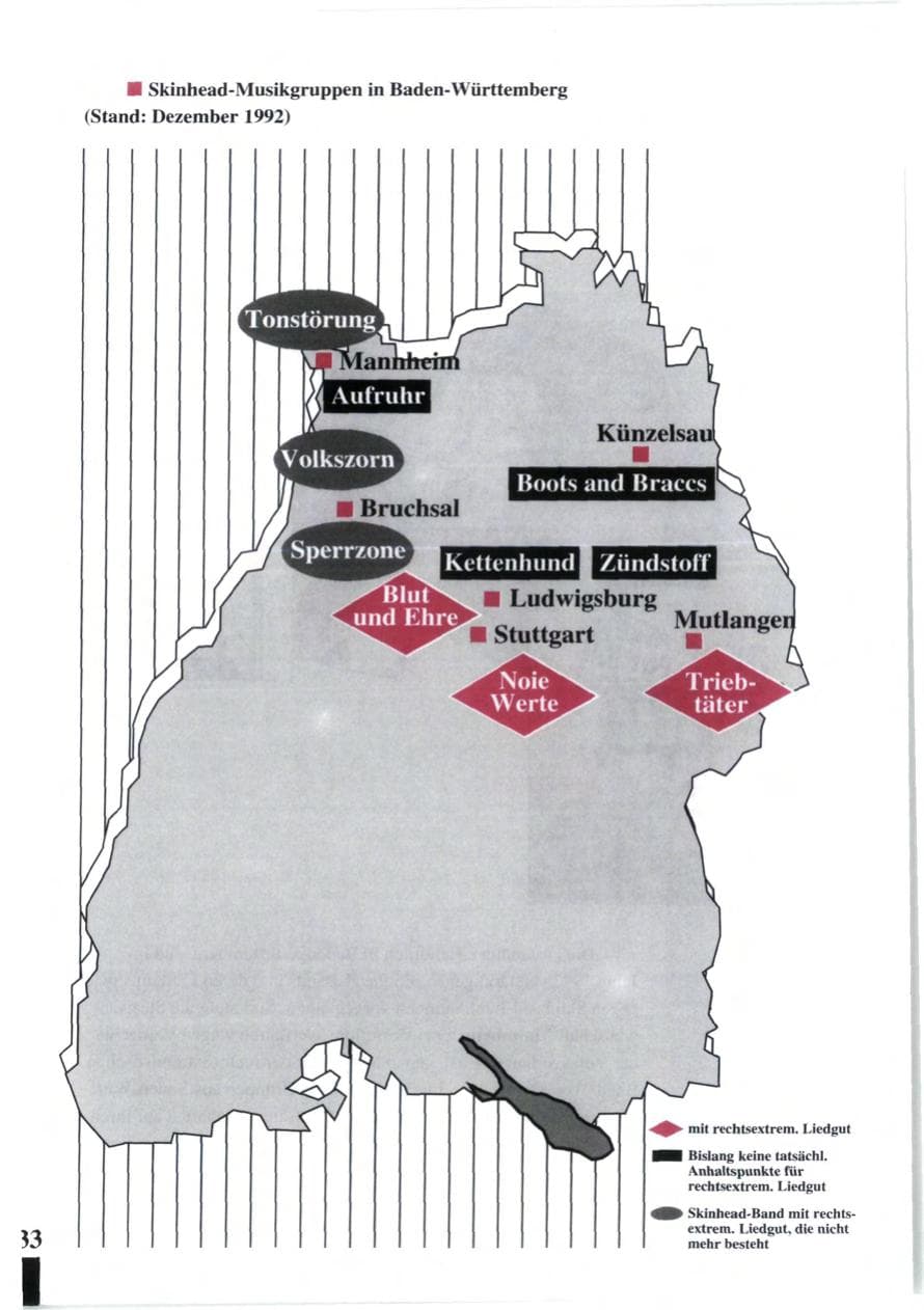 Seite 35 des Verfassungsschutzbericht 1992 Baden-Württemberg