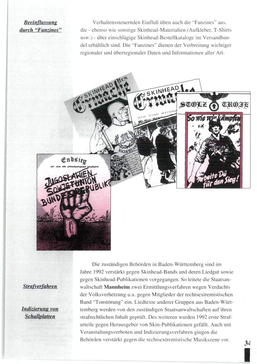 Seite 36 des Verfassungsschutzbericht 1992 Baden-Württemberg