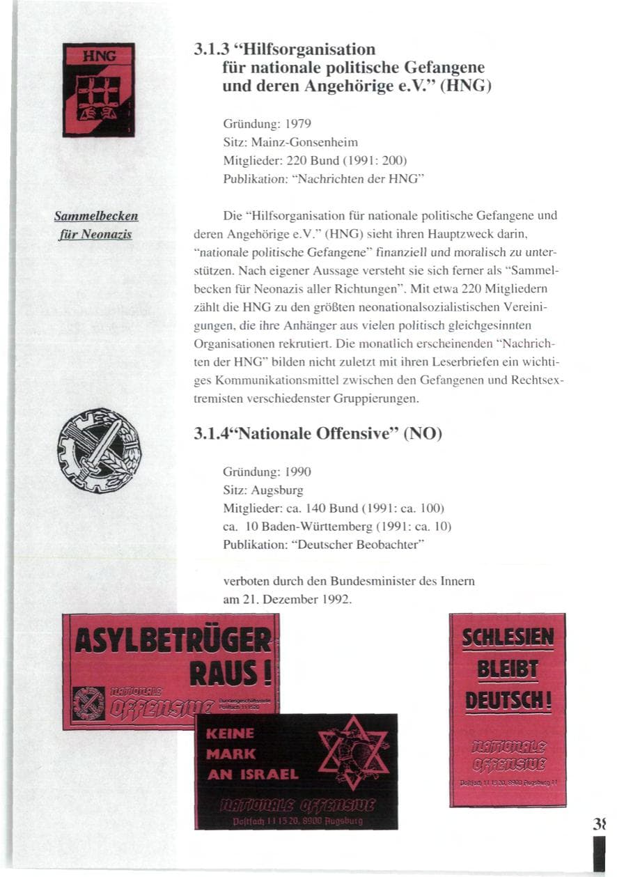 Seite 40 des Verfassungsschutzbericht 1992 Baden-Württemberg