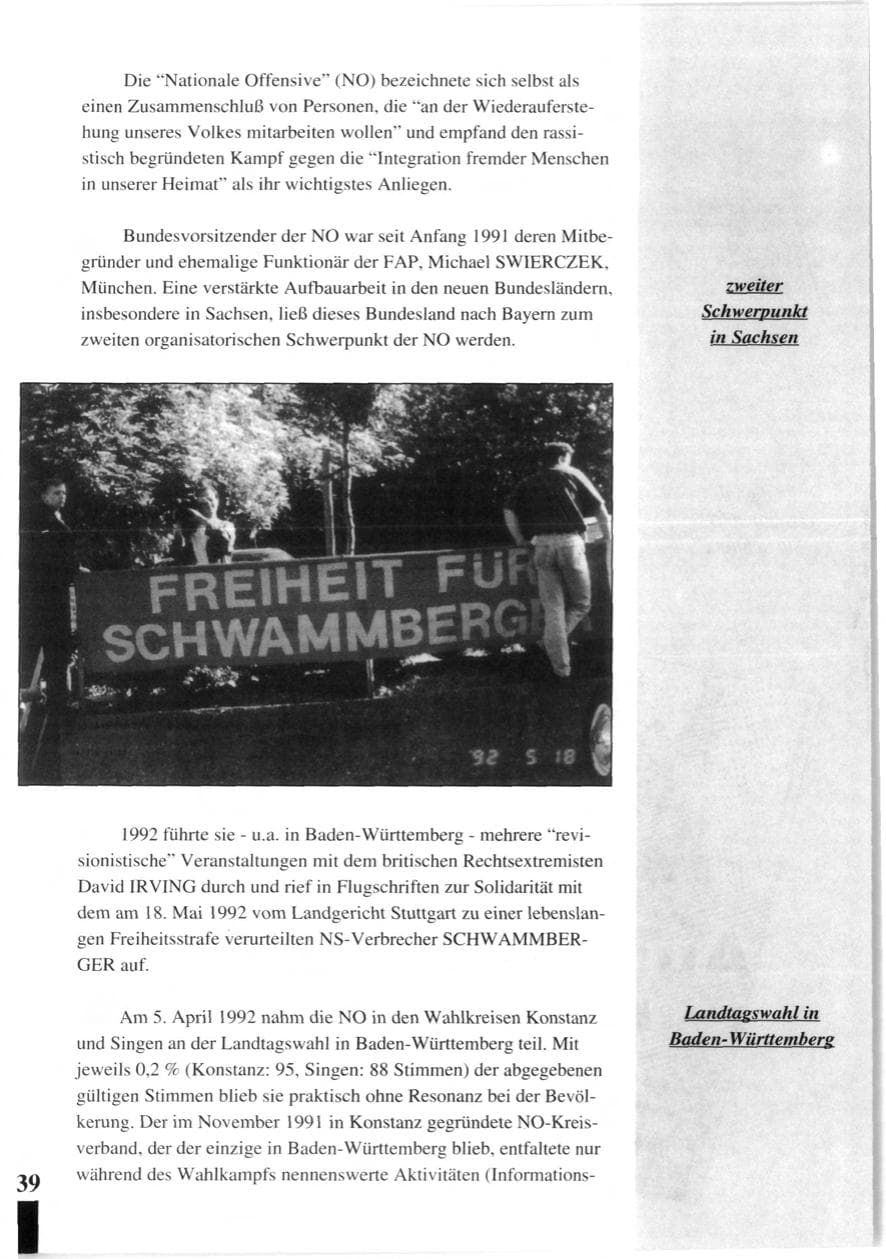 Seite 41 des Verfassungsschutzbericht 1992 Baden-Württemberg