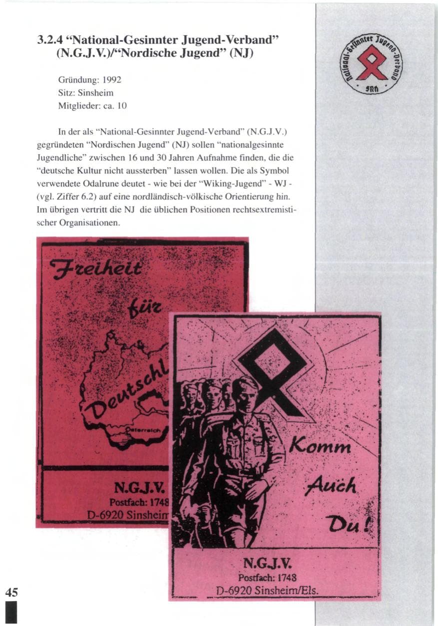Seite 47 des Verfassungsschutzbericht 1992 Baden-Württemberg