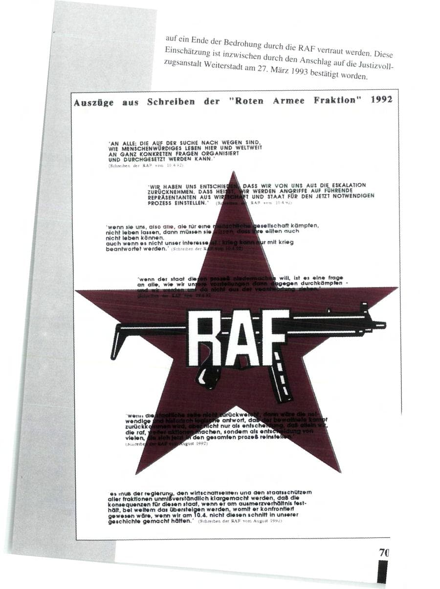 Seite 72 des Verfassungsschutzbericht 1992 Baden-Württemberg