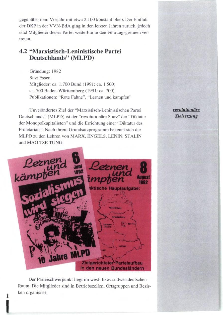 Seite 83 des Verfassungsschutzbericht 1992 Baden-Württemberg
