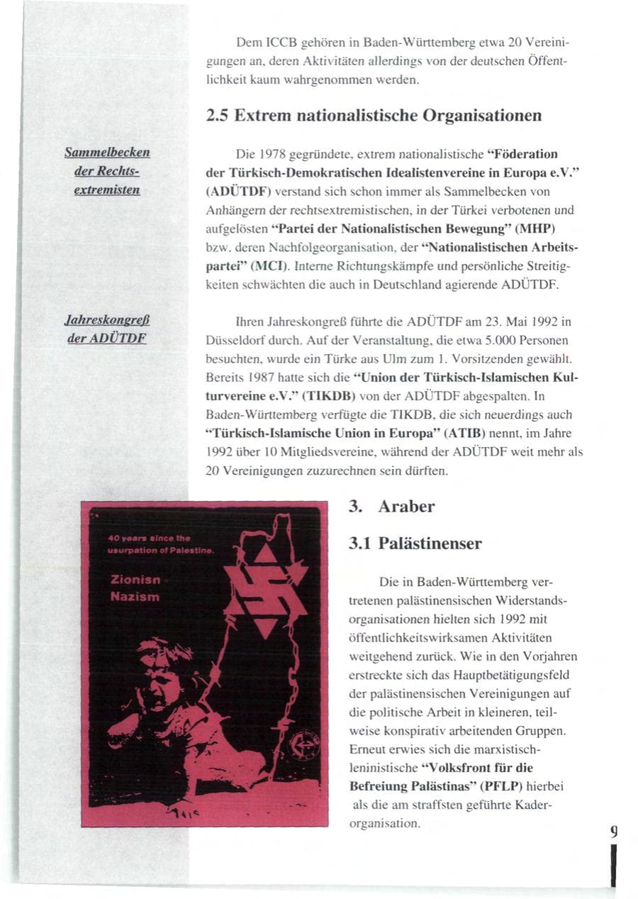Seite 94 des Verfassungsschutzbericht 1992 Baden-Württemberg
