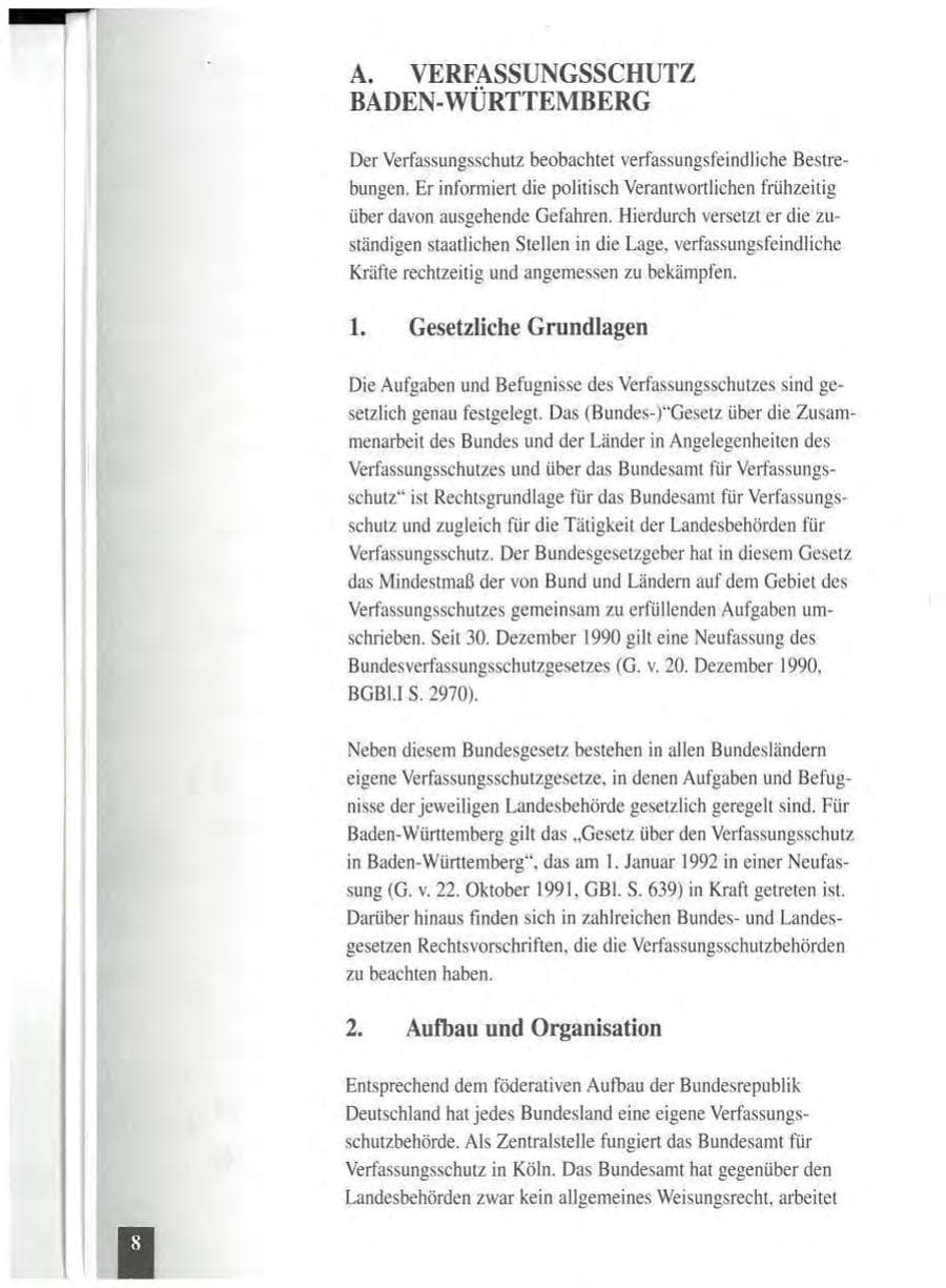 Seite 12 des Verfassungsschutzbericht 1994 Baden-Württemberg