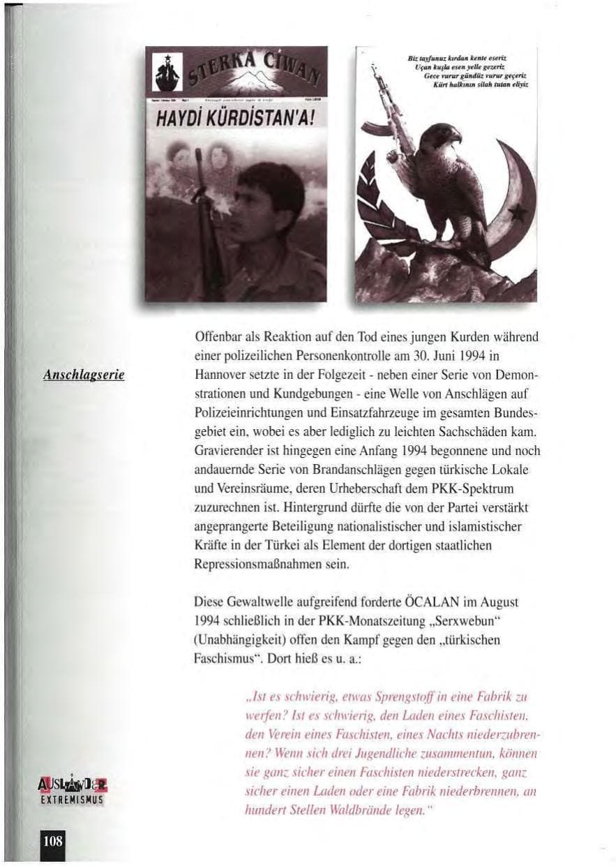 Seite 112 des Verfassungsschutzbericht 1994 Baden-Württemberg