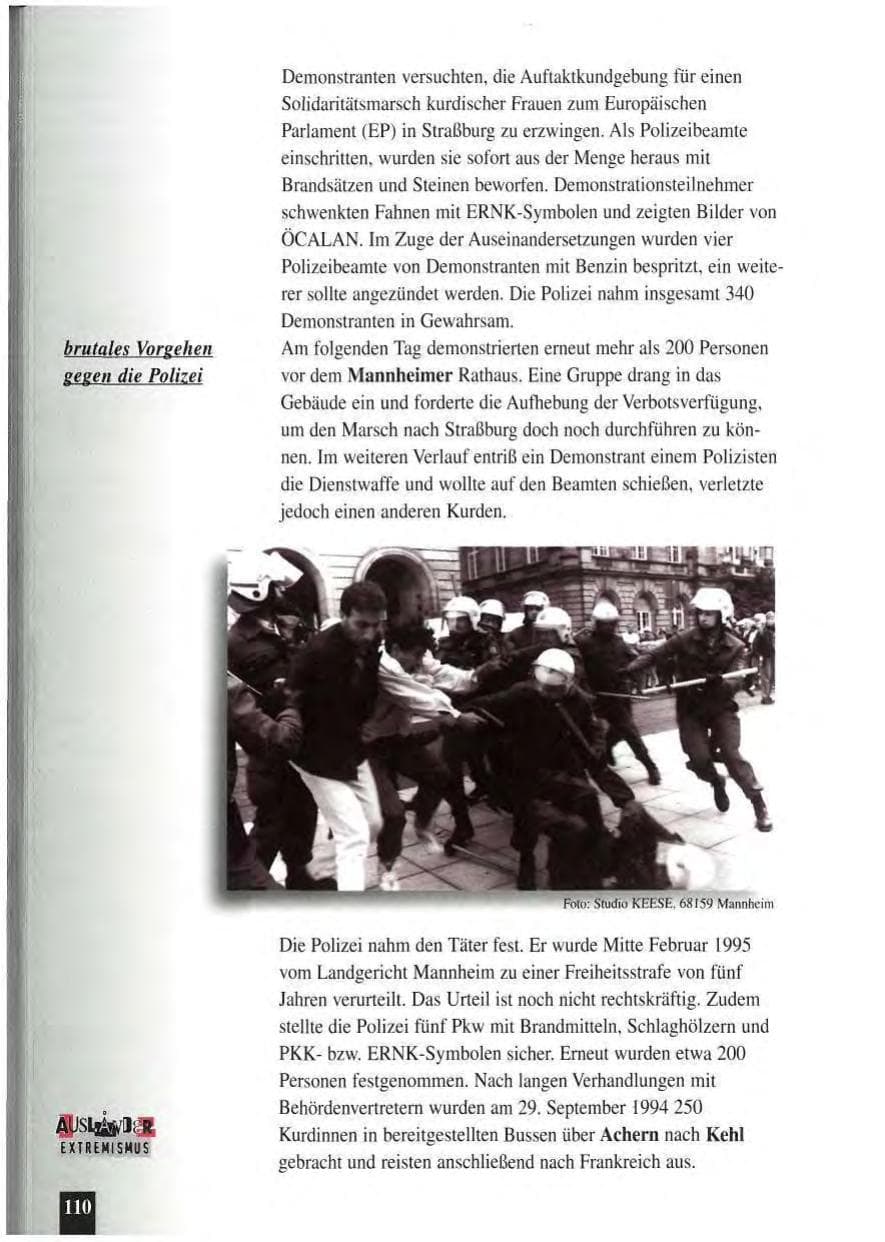 Seite 114 des Verfassungsschutzbericht 1994 Baden-Württemberg