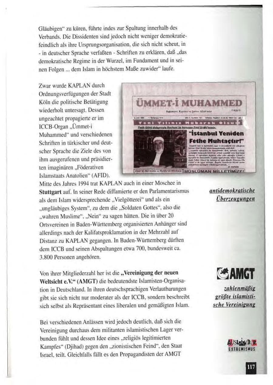 Seite 121 des Verfassungsschutzbericht 1994 Baden-Württemberg
