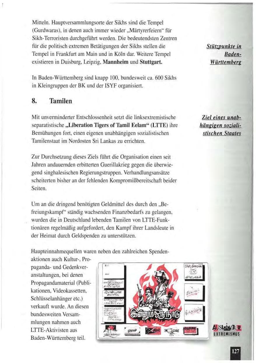 Seite 131 des Verfassungsschutzbericht 1994 Baden-Württemberg