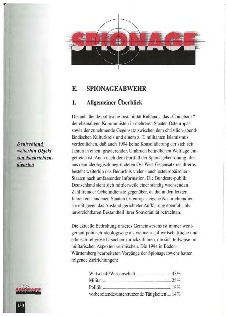 Seite 134 des Verfassungsschutzbericht 1994 Baden-Württemberg