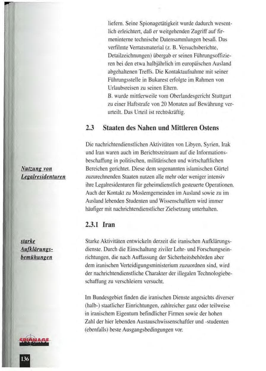 Seite 140 des Verfassungsschutzbericht 1994 Baden-Württemberg