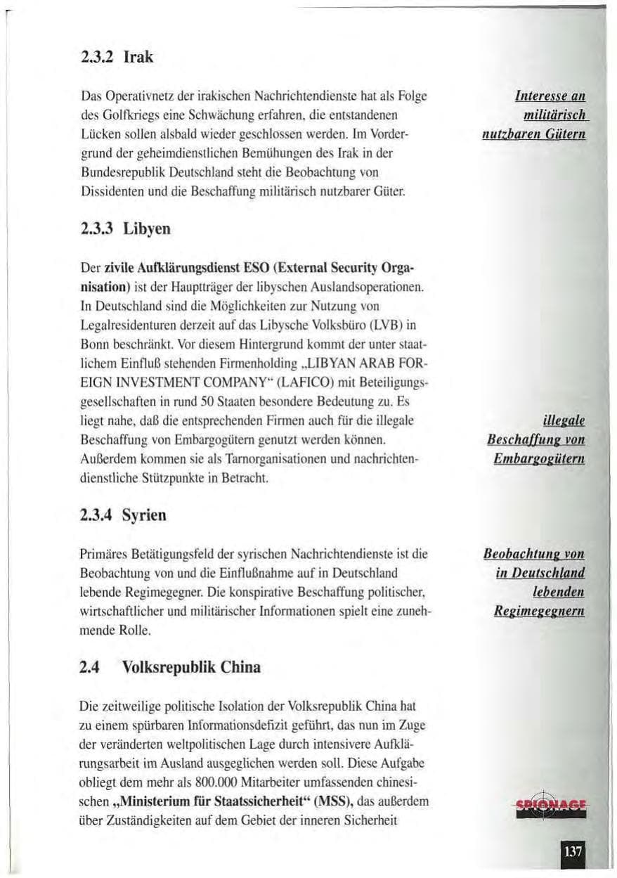 Seite 141 des Verfassungsschutzbericht 1994 Baden-Württemberg