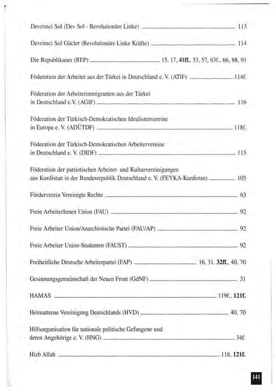 Seite 145 des Verfassungsschutzbericht 1994 Baden-Württemberg