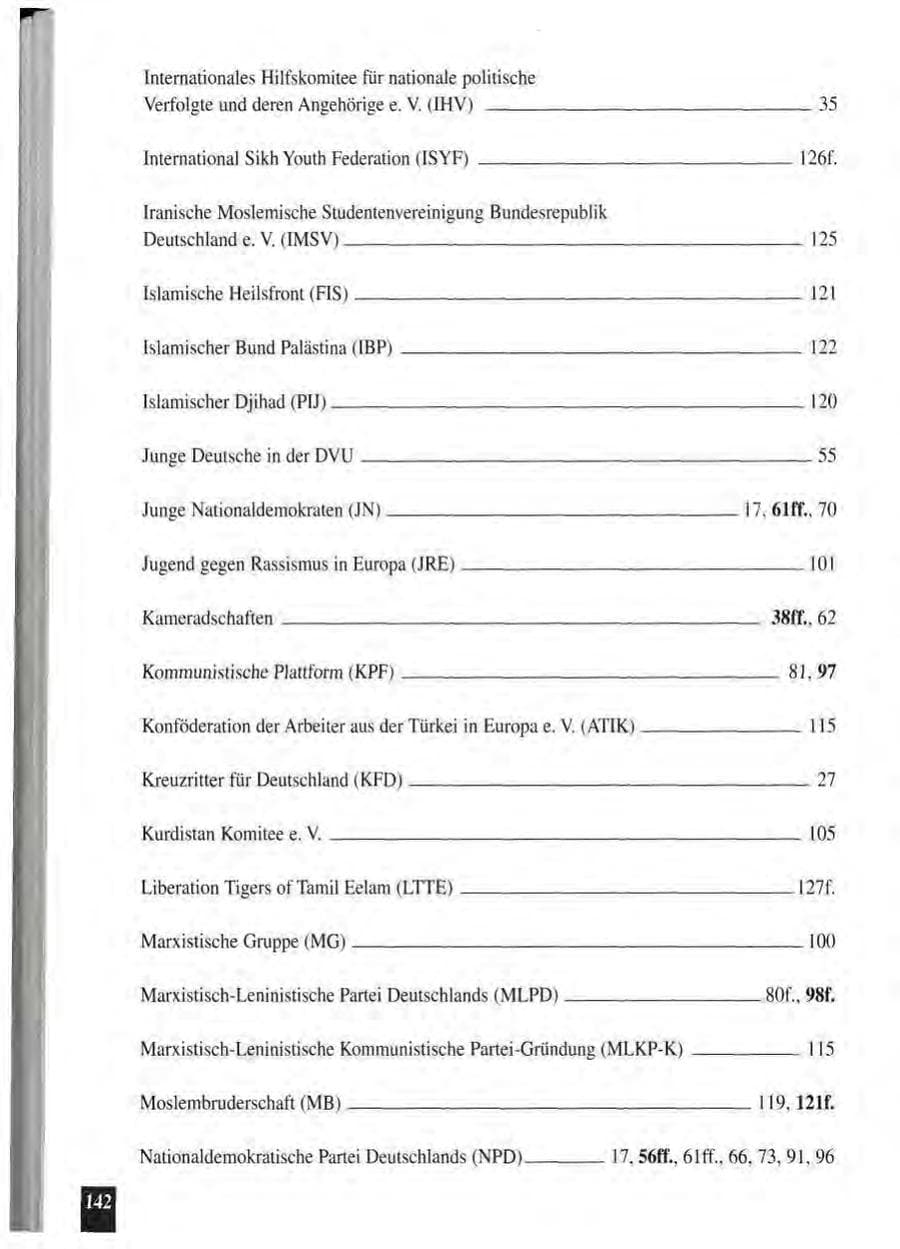 Seite 146 des Verfassungsschutzbericht 1994 Baden-Württemberg