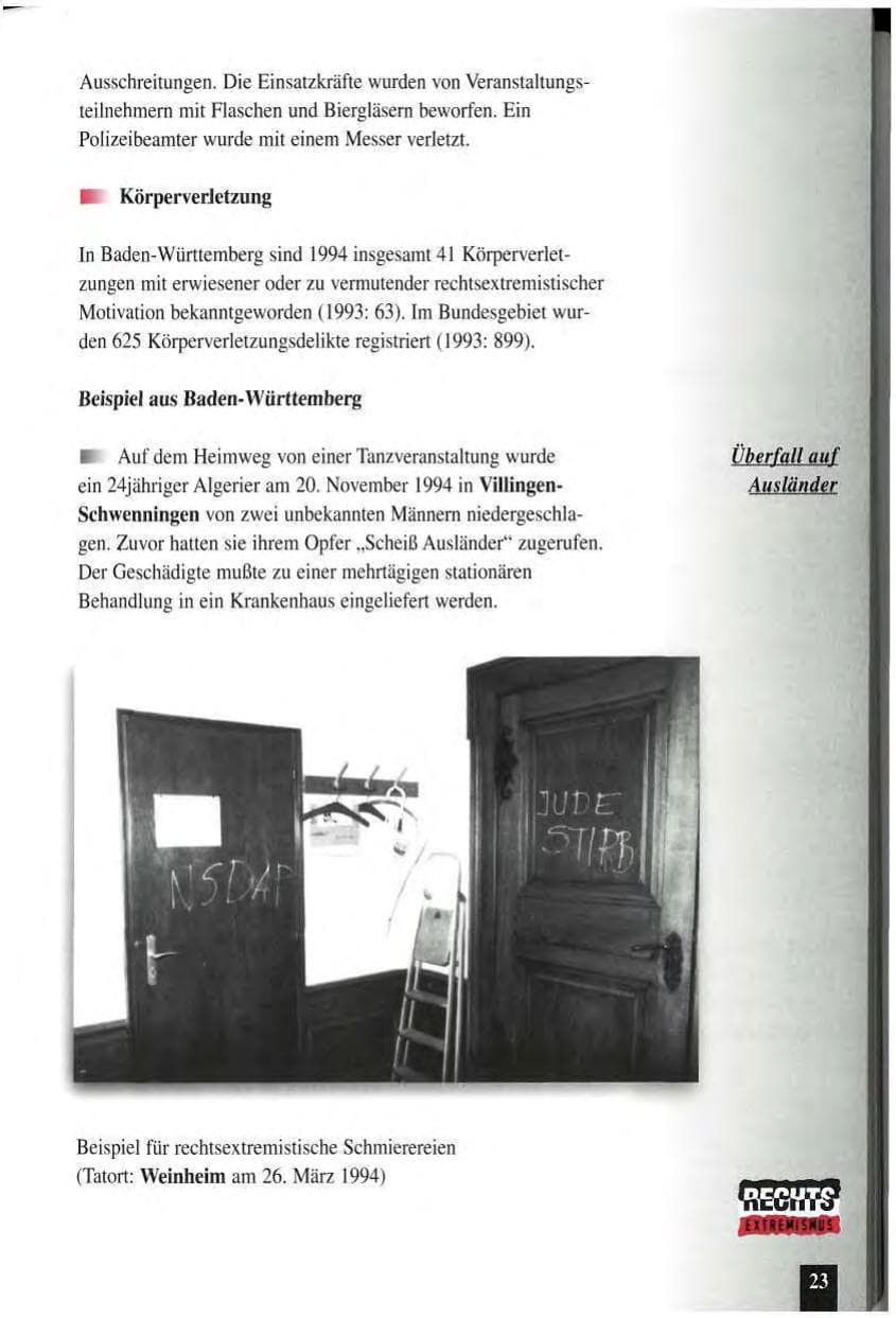Seite 27 des Verfassungsschutzbericht 1994 Baden-Württemberg