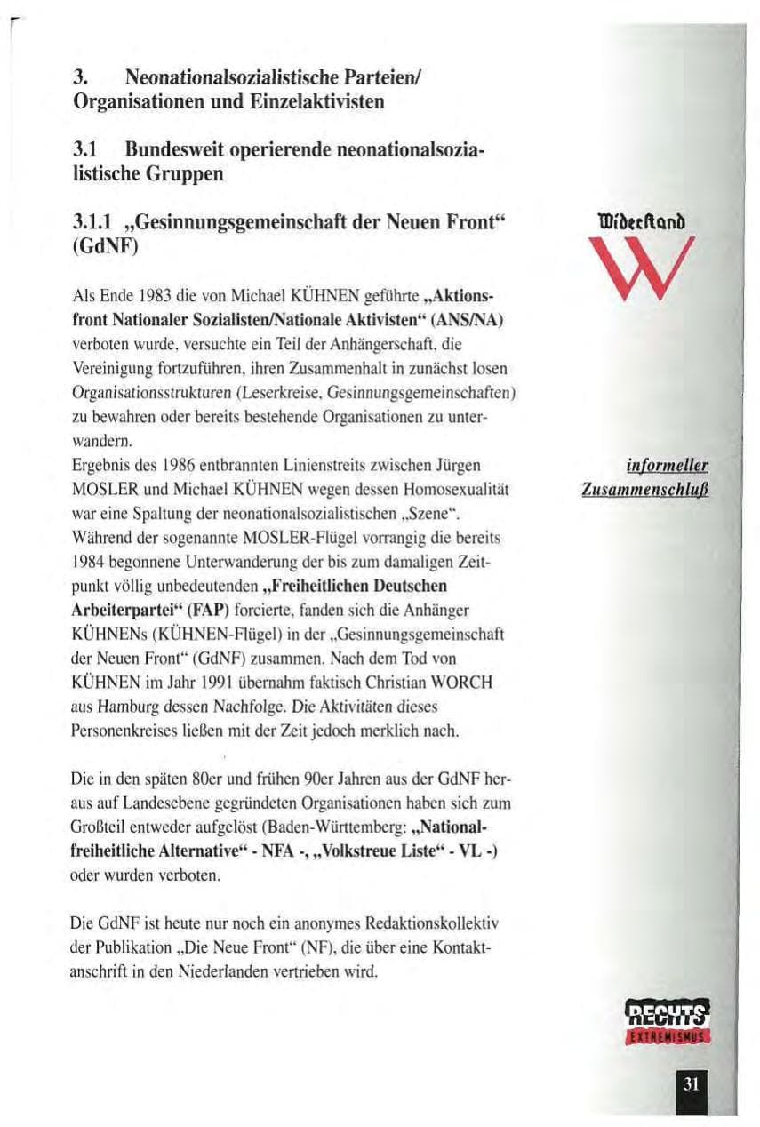 Seite 35 des Verfassungsschutzbericht 1994 Baden-Württemberg