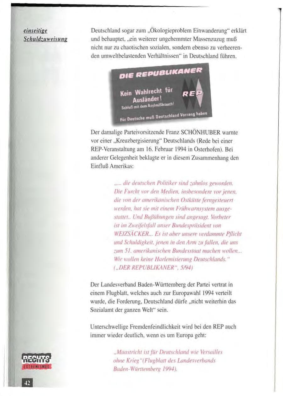 Seite 46 des Verfassungsschutzbericht 1994 Baden-Württemberg