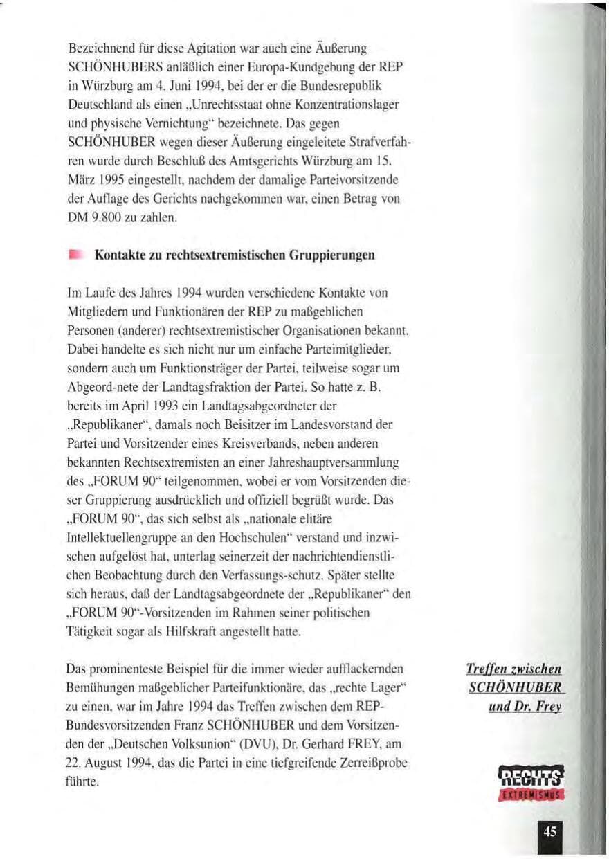 Seite 49 des Verfassungsschutzbericht 1994 Baden-Württemberg