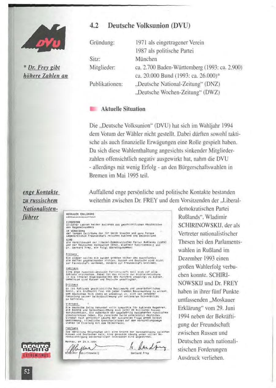 Seite 56 des Verfassungsschutzbericht 1994 Baden-Württemberg
