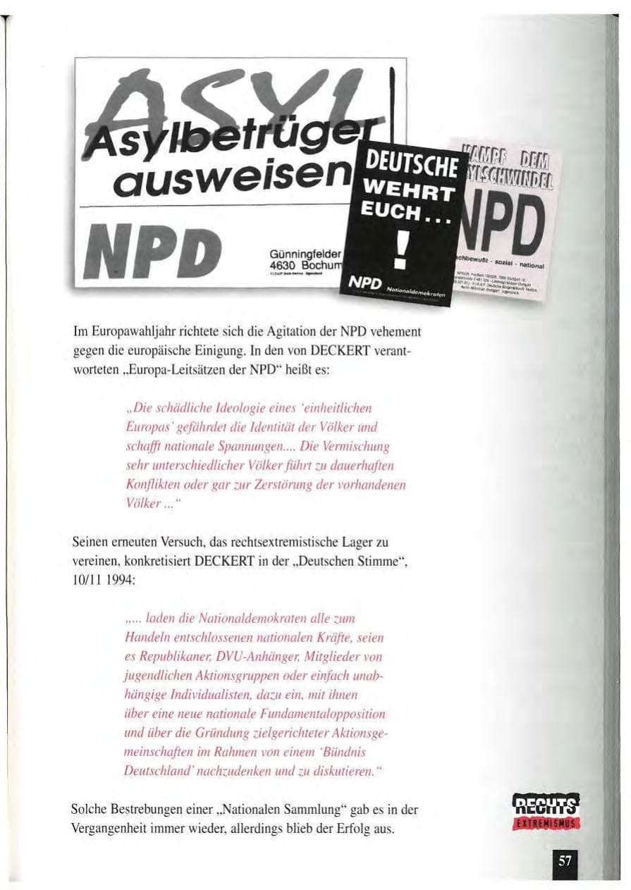 Seite 61 des Verfassungsschutzbericht 1994 Baden-Württemberg