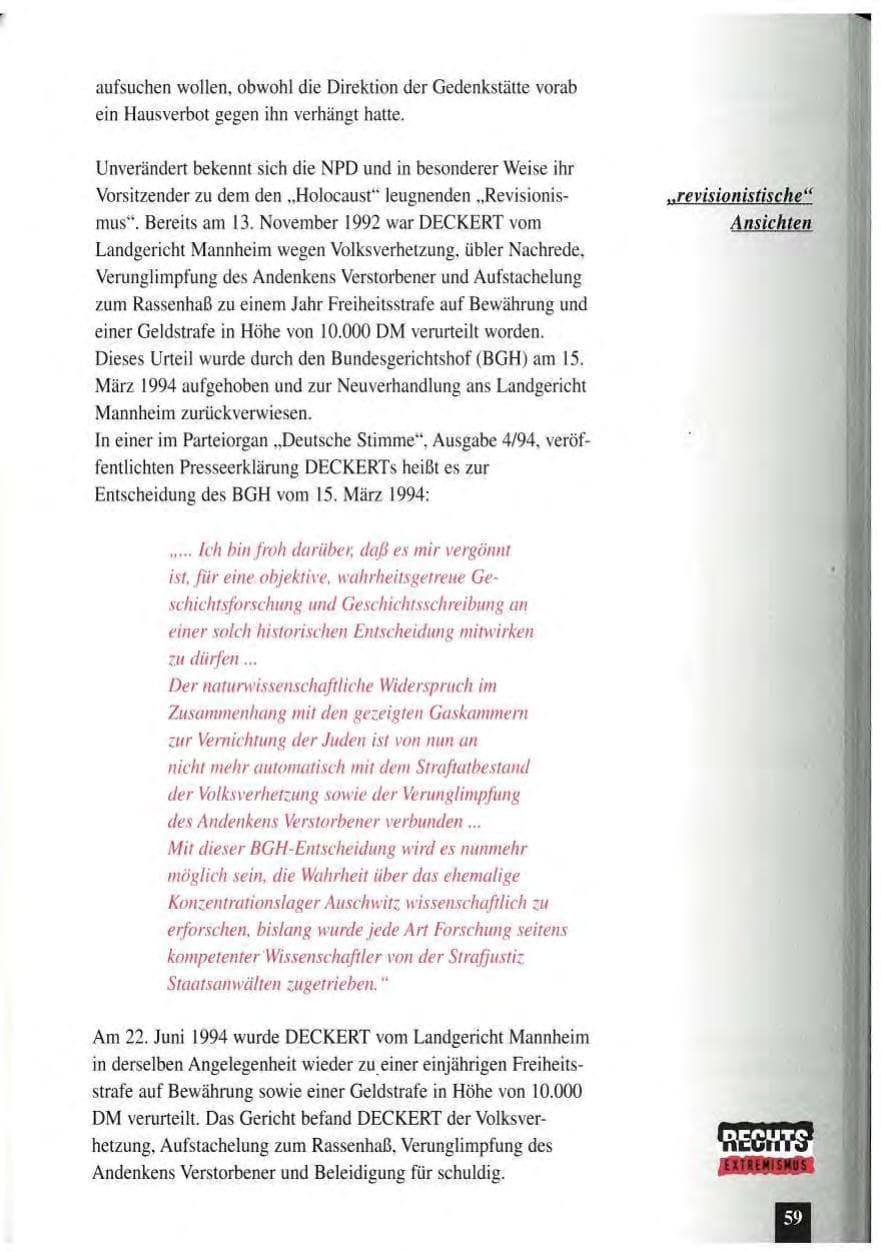 Seite 63 des Verfassungsschutzbericht 1994 Baden-Württemberg