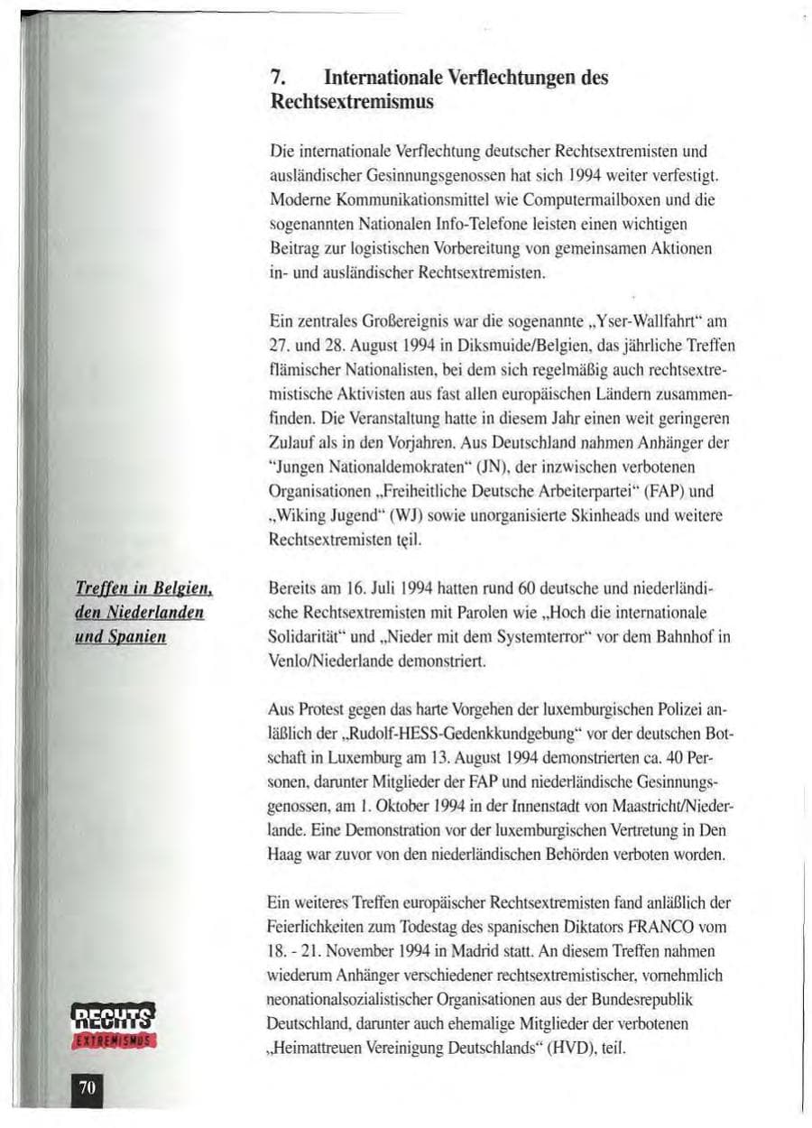 Seite 74 des Verfassungsschutzbericht 1994 Baden-Württemberg
