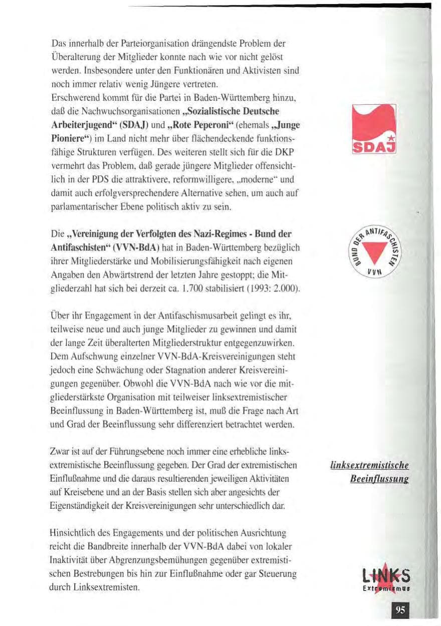 Seite 99 des Verfassungsschutzbericht 1994 Baden-Württemberg