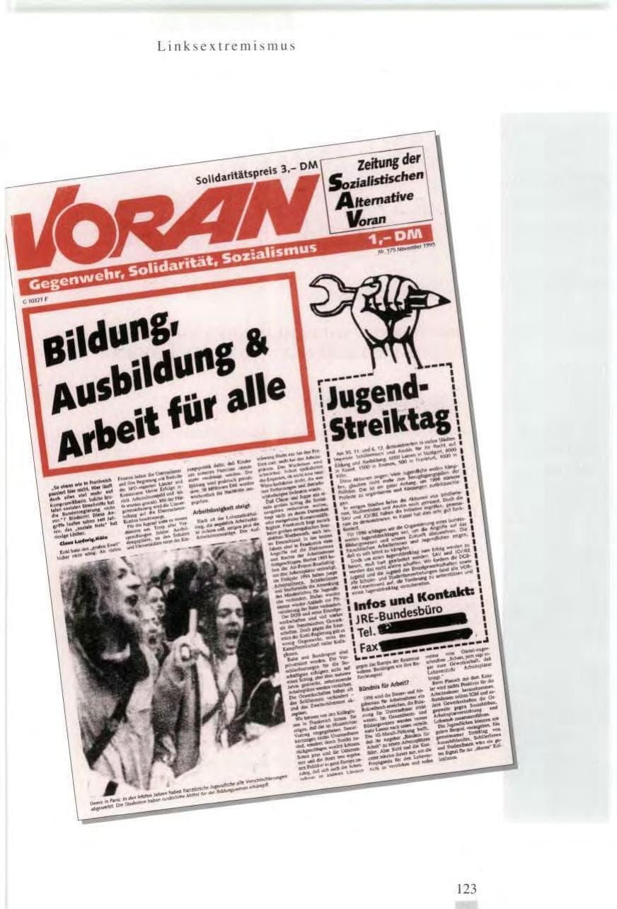Seite 123 des Verfassungsschutzbericht 1995 Baden-Württemberg