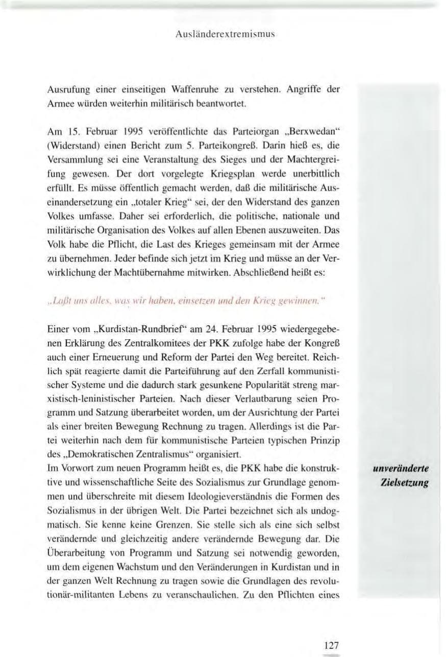 Seite 127 des Verfassungsschutzbericht 1995 Baden-Württemberg
