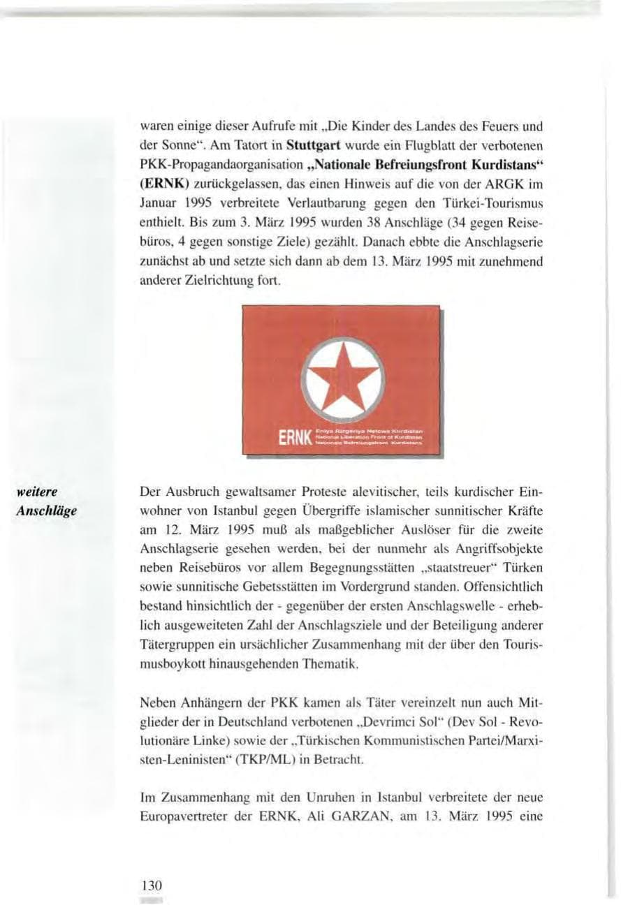 Seite 130 des Verfassungsschutzbericht 1995 Baden-Württemberg